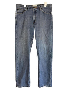 Vtg Lee Dungarees 36x34 Loose Straight Blue Jeans Faded Wash Broken In